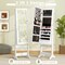 Lockable Freestanding Jewelry Cabinet Armoire with Full-Length Mirror and Lights